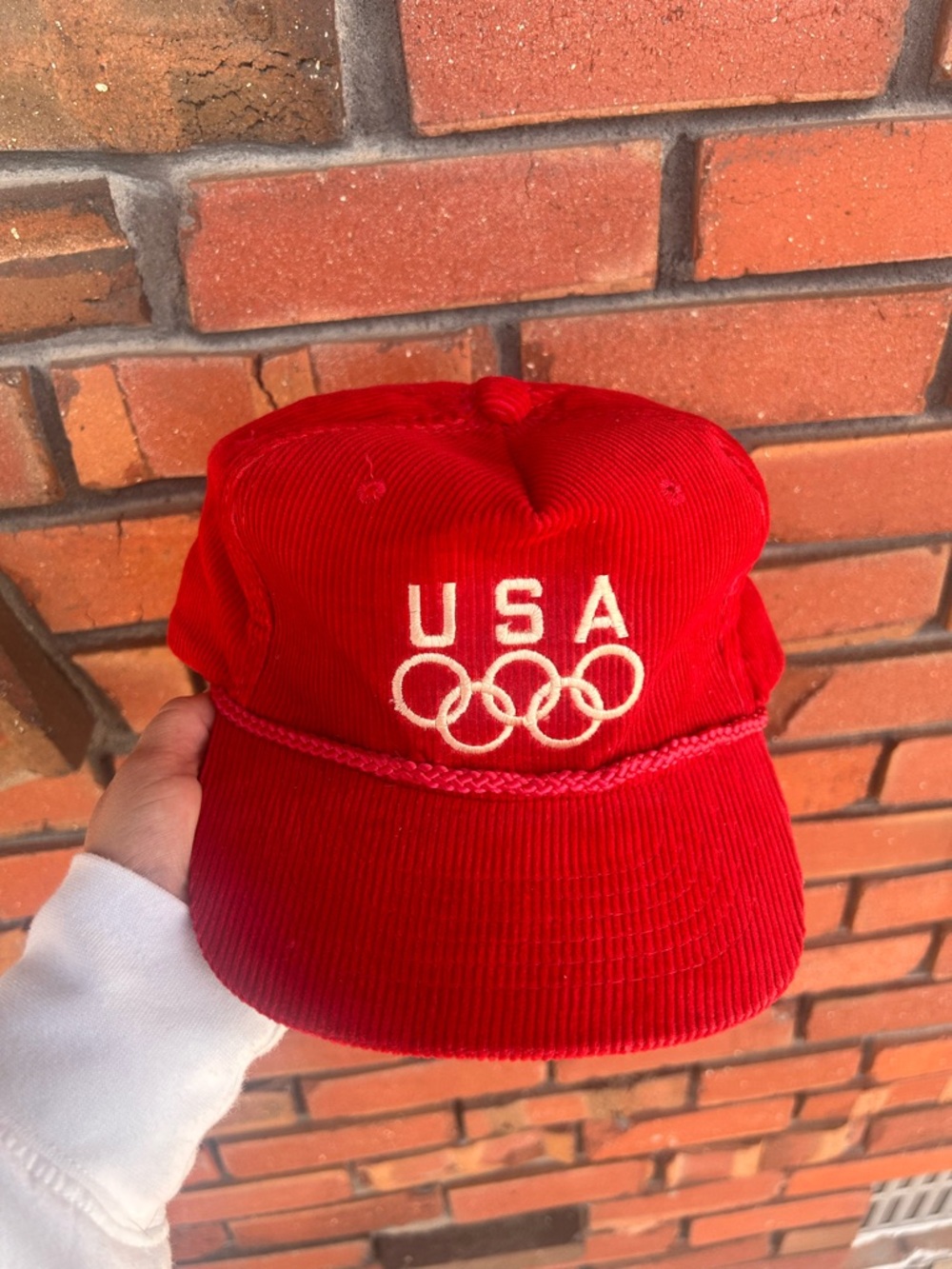 USA Olympic Red Corduroy Cap